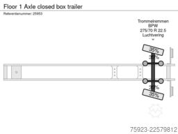 Floor 1 Axle closed box trailer