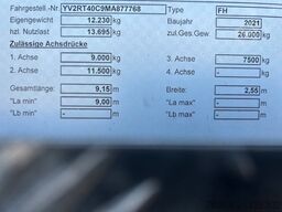 VOLVO FH 500 6X2 ABROLLKIPPER, MEILLER HOOKLIFT RS21, LENK + LIFTACHSE