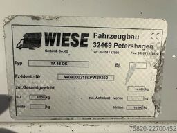 Wiese TA 18 OK TANDEM AANHANGER