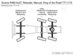 Scania R480 6x2T, Retarder, Manual, King of the Road