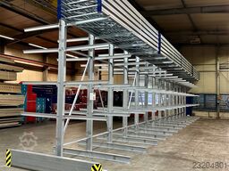 ca. 18,45 lfm Kragarmregal Doppelseitig H:400 cm 500 Kg/Arm