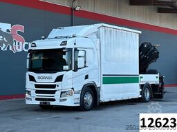 Kamion sa ravnom platformom SCANIA P320 4x2 LL  Pritsche/HIAB XHiDOU 138 ES-3 LK