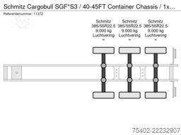 Schmitz Cargobull SGF*S3 / 40-45FT Container Chassis / 1x Lift Ax...