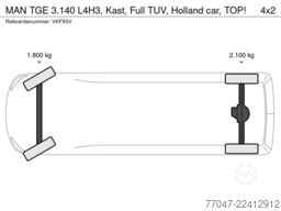MAN TGE 3.140 L4H3, Kast, Full TUV, Holland car, TOP!