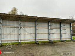 Kragarmregal mit Dach & Rückwand H:400cm Fuß + 3 Ebenen