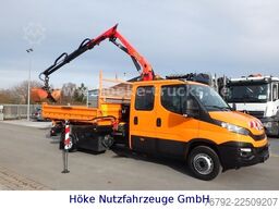 IVECO 70 C 18 DoKa/Kipper/Palfinger Kran/Greifer/2xAHK