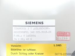 Siemens SINUMERIK 548 025.9015.04 System 3 Bedientafel + Steuerung SN A1452596