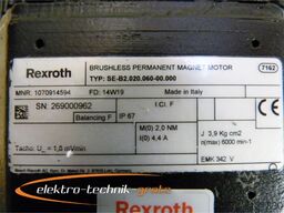 Rexroth SE-B2.020-060.00.000 Brushless Permanent Magnet Motor mit Heidenhain ERN 221.2123-500 Encoder Id.-Nr. 270 675 02   - ! -