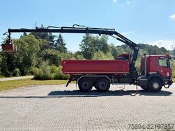 SCANIA P 410 Kipper 4,95m * KRAN/FUNK + BORDMATIC *6x4