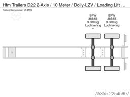 Hfm Trailers D22 2-Axle / 10 Meter / Dolly-LZV / Loading Lift