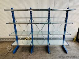 ca. 3,15 lfm. Kragarmregal mit Fachböden H: 250cm 140 kg/Arm META Multistrong
