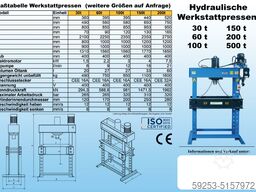 Tigermetal Hydraulische Werkstattpresse 100 Tonnen