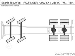 Scania R 520 V8 + PALFINGER 72002 6X + JIB 4X + WINCH ...