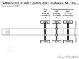 Pacton Z3-002 Lift Axle / Steering Axle / Discbrakes /...