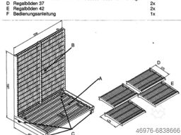 Höhe: 1.587 mm/ Tiefe: 855 mm/ Breite: 1.310 mm/ inkl. Feststellrollen