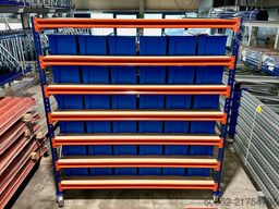 Kommissionierwagen Regalwagen Rollwagen inkl. 36 x Sichtlagerkiste