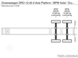 Groenewegen DRO-12-20 2-Axle Platform / BPW Axlel / Drumbra...