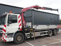 DAF CF 75.310 6x2 open box with HMF 1420 crane