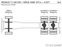RENAULT C 430 DXI // GRUE HIAB 16T/m + 3 EXT