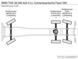 MAN TGX 26.540 6x2-4 LL Containerpritsche Fassi 545