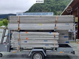 Temared scaffolding trailer w/ 162m2 scaffolding