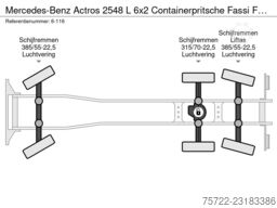 Mercedes-Benz Actros 2548 L 6x2 Containerpritsche Fassi F545R...
