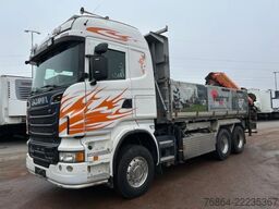 SCANIA R560CB 6X4 ZWEISEITENKIPPER MEILLER,  PALFINGER KRAN PK34002-SH, E5