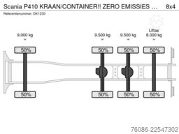 Scania P410 KRAAN/CONTAINER!! ZERO EMISSIES 2030!!TOP