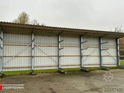 Kragarmregal mit Dach & Rückwand H:400cm Fuß + 3 Ebenen
