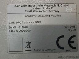 Zeiss Pro T Advance CMM