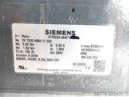 Siemens 1FT6034-4AK71 Servomotor SN:YFT230998401002 ohne Drehgeber -neuwertig-