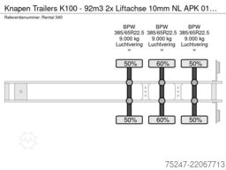 Knapen Trailers K100 - 92m3 2x Liftachse 10mm