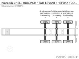 Krone SD 27 EL / HUBDACH / TOIT LEVANT / HEFDAK / COI...