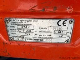 KUBOTA Minibagger U 27 - 4 Minibagger HI Kurzheck 1928h