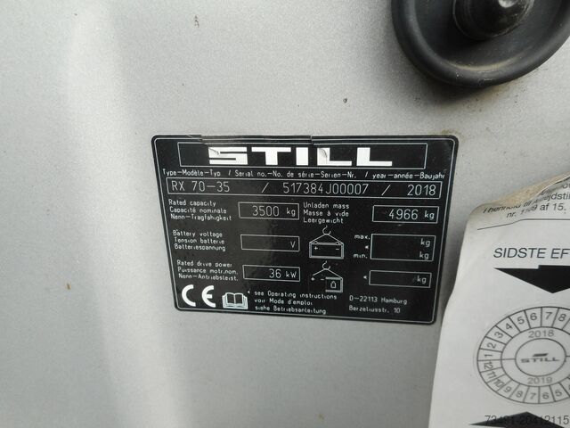 Forklift Still RX70-35 Triplex + SS + ZV + Kabine