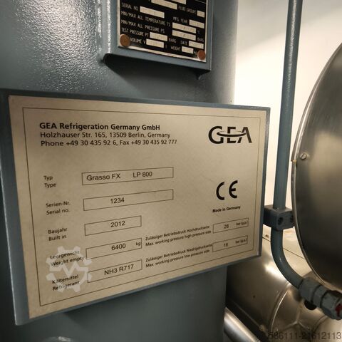 ψυκτικό μηχάνημα NH3 (R717/ αμμωνία) GEA Refrigeration GEA Grasso Schraubenverdichter FX LP 800
