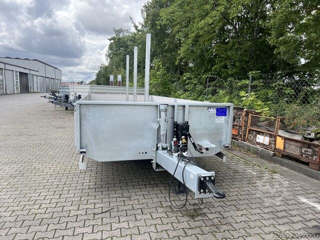 Åben trailer Möslein THT 11- G 6,2  Tandem Pritsche- Tieflader mit Rungentaschen
