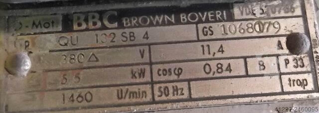 Elmotor 5,5 kW 1460 varv / min BBC QU132SB4