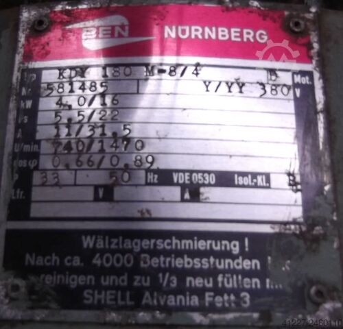 Elektromotor 4/16 kW 740/1470 Rpm BEN KDY180M-8/4