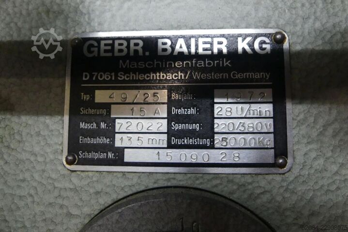 BAIER varmpräglingspress Baier 49/25