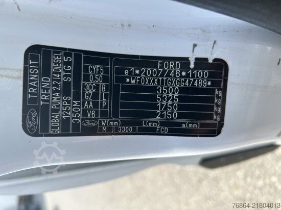 Furgão de teto alto FORD TRANSIT L2H2,AHK