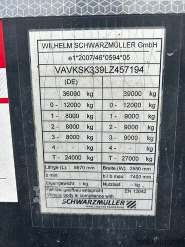 Tipper semitrailer SCHWARZMüLLER KIPPMULDE 25M³, SAF, ROLLPLANE, PODEST, HYVA