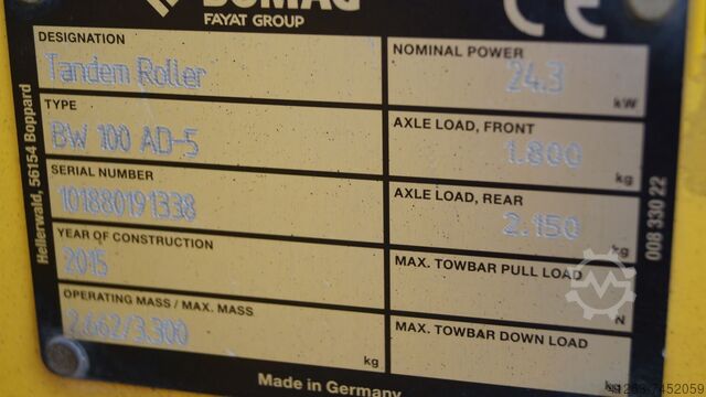 Tandem roller Bomag BW 100 AD-5