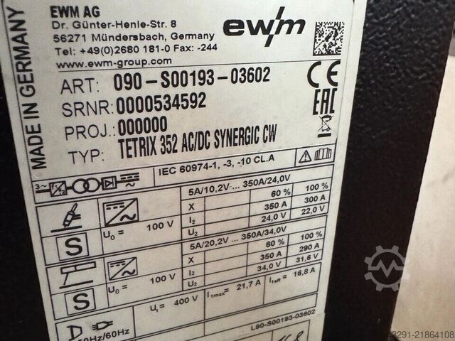 Svařovací sada EWM Tetrix T352 AC/DC