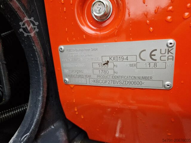 Mini-escavadora Kubota KX019-4 Hi-spec (NIEUW)