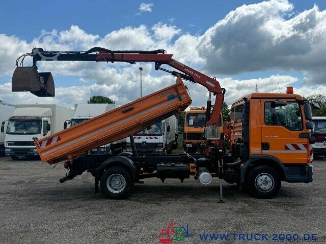 Třístranný sklápěč MAN TGL 12.220 Meiller Atlas Kran 5+6 Steuerk 146TKM