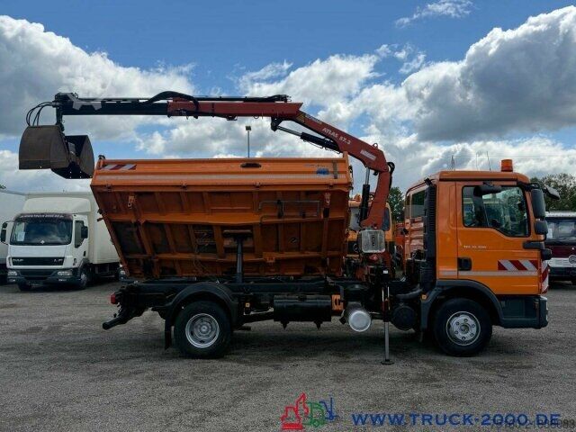 Třístranný sklápěč MAN TGL 12.220 Meiller Atlas Kran 5+6 Steuerk 146TKM