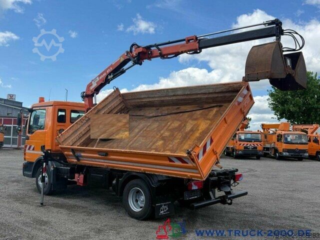 Třístranný sklápěč MAN TGL 12.220 Meiller Atlas Kran 5+6 Steuerk 146TKM