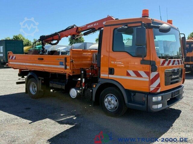 Třístranný sklápěč MAN TGL 12.220 Meiller Atlas Kran 5+6 Steuerk 146TKM