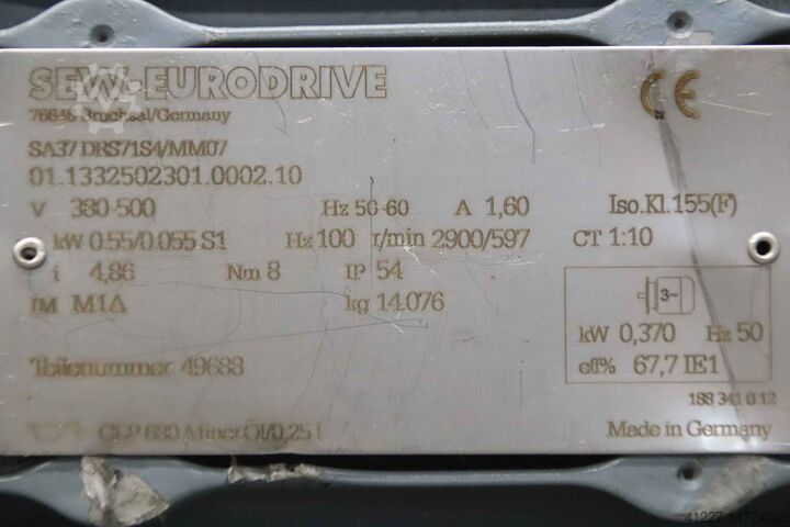Motor elétrico 0,55/0,055 kW 2900/597 rpm SEW-Eurodrive SA37 DRS71S4/MM07  MM07D-503-00
